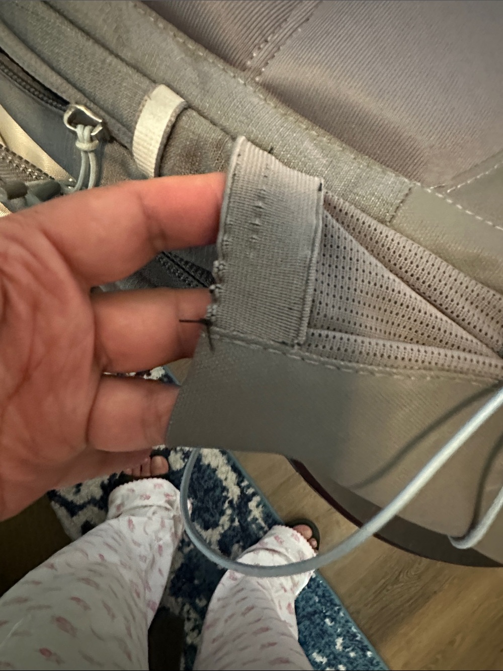 The North Face Gray Backpack with Light Blue Bungee Flexvent - Picture 16 of 17